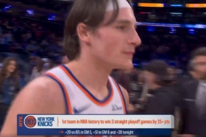 狀態火爆！尼克斯季后賽連續三場凈勝25+ NBA歷史首次