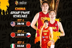 中國(guó)女籃世界杯賽程：9月4日首戰(zhàn)美國(guó) 9月6日vs捷克&8日vs意大利