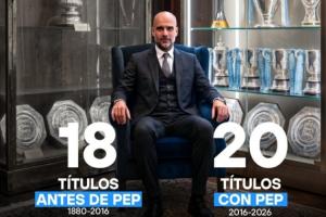 藍(lán)月教父！瓜迪奧拉上任前曼城136年奪18冠，瓜帥執(zhí)教10年奪20冠